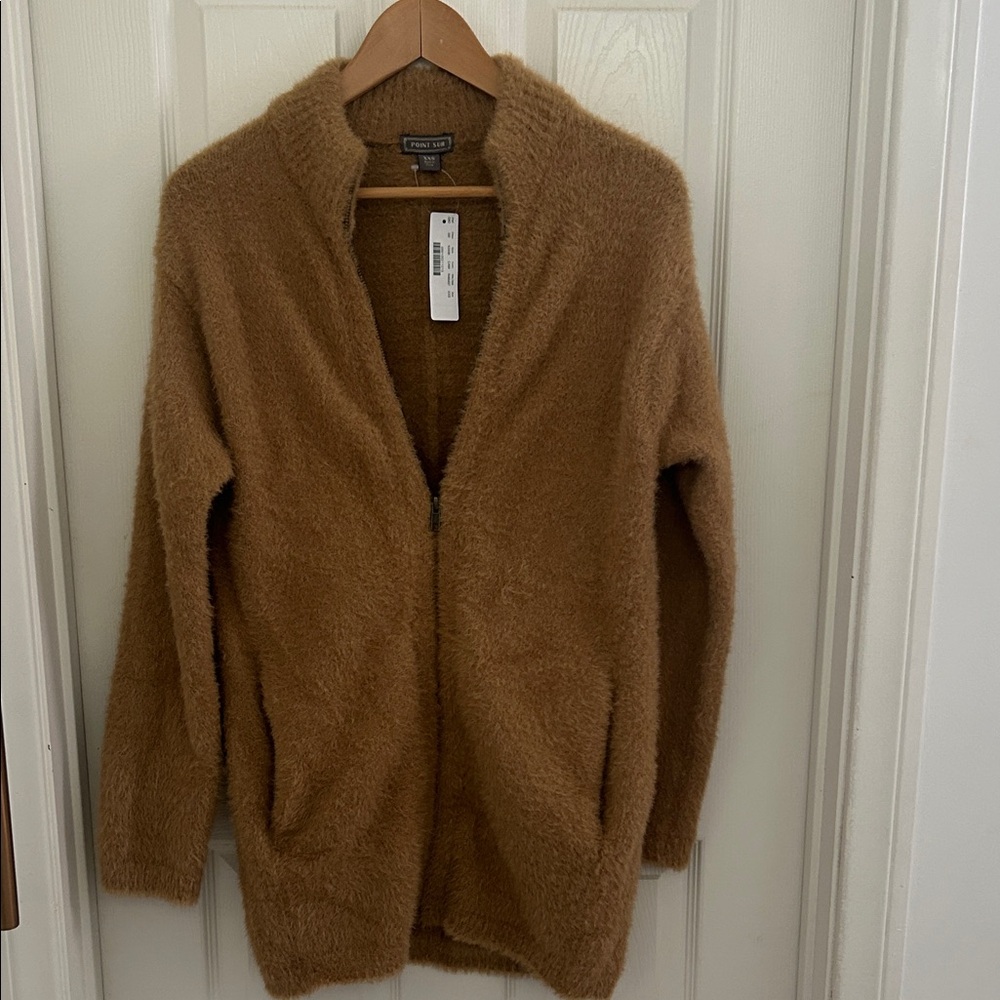 J Crew Point Sur Teddy Zip Cardigan